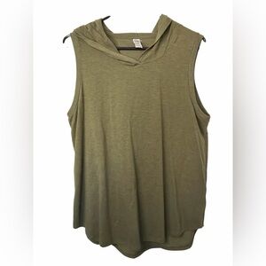 District Olive Sleeveless Hooded Tank NWOT